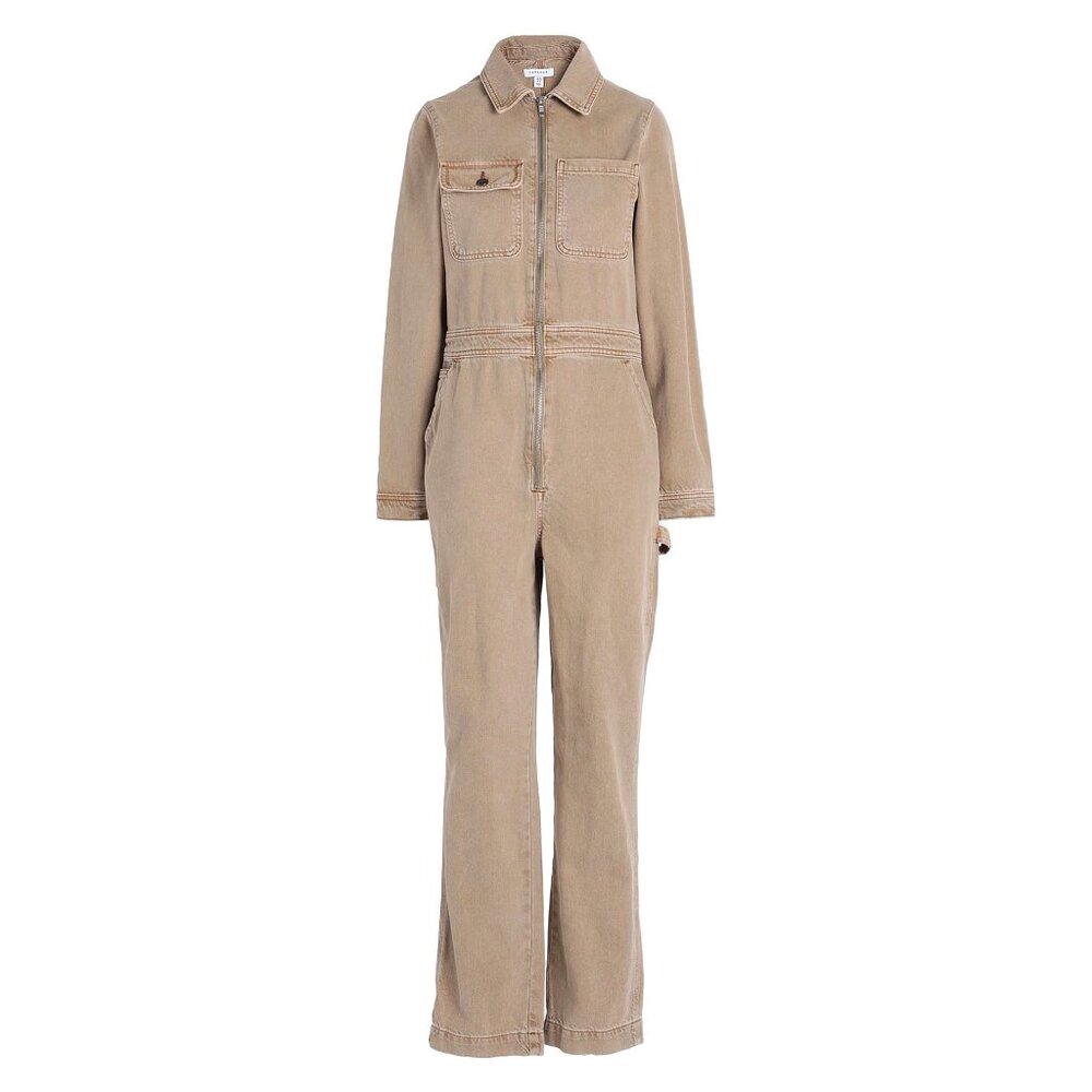 NEW $125 TOPSHOT Denim JEAN Boilersuit JUMPSUIT JUMPER Sand-neutral SZ 4